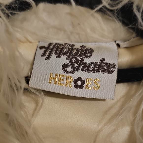 Hippie Shake Kozmic Blues Embroidered Vest with Faux Fur - Picture 2 of 10